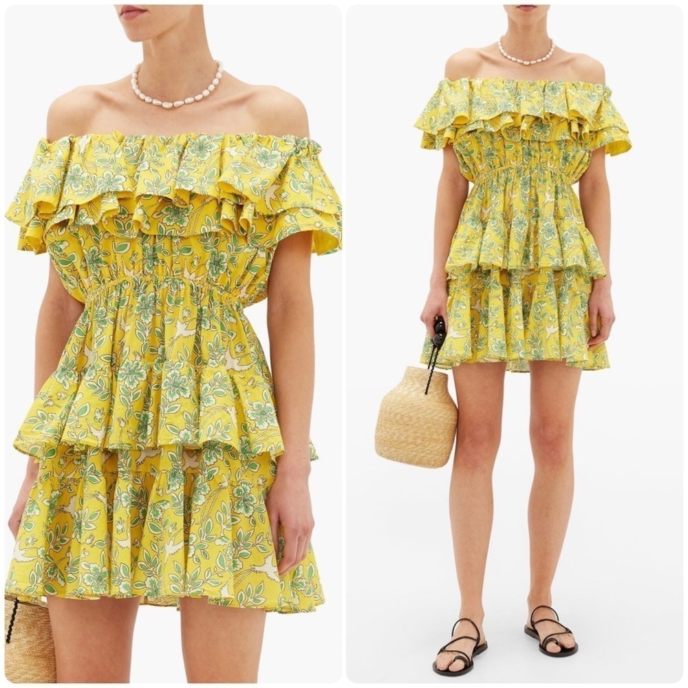 RHODE Dotty Floral Ruffle Mini Dress 🌻 XS - Picture 1 of 16